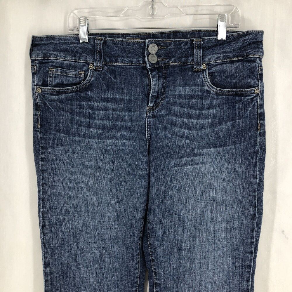 Kut from the Kloth Relaxed Boot 2 Button Flap Pocket Denim Blue Jeans 16 36x32